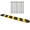 Traffic Kontrol Rubber Speed Bump Kit, 6 Ft Long With End Caps & Spikes, Yellow Black TKSB-6-YB-KIT-A - alternate 1