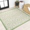Jonathan Y Madrid Vintage Filigree Textured Weave Cream/Green 5 ft Square Indoor/Outdoor Area Rug SMB107J-5SQ - alternate 1