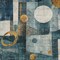 Homeroots 8' X 10' Teal Blue Ivory And Gold Geometric Washable Indoor Outdoor Area Rug 604509 - alternate 5