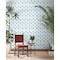 York Wallcoverings Marketplace Motif White and Blue Wallpaper MN1850 - alternate 3