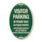Signmission Visitor Parking By Permit Only No Public Park, 12 In X 18 In Architectural, Heavy Gauge Aluminum A-OV-G-1218-9871 - alternate 1