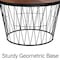 Lavish Home Round Coffee Table with Geometric Metal Base Small Modern Accent Furniture for Living Room 80-COFF-GEO-WAL - alternate 6