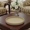 Homeroots 15in Taupe Faux Wicker Round Serving Tray 713545 - alternate 3