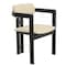 Leisuremod Velo Series Modern Dining Chair in Black Wood with Off White Seat VCBL-51OW - alternate 1