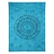 Homeroots 80" X 56" Turquoise And Black Mandala Cotton Hanging Tapestry 397210 - alternate 1