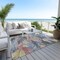 Homeroots 9' X 12' Denim Blue And Blush Floral Washable Indoor Outdoor Area Rug 611106 - alternate 3