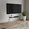 Homeroots 50in Black And Silver Stainless Steel Open Shelving Rolling TV Stand 698914 - alternate 5