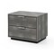 Homeroots 19" Gray Shagreen Two Drawer Nightstand 491585 - alternate 2