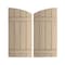 Ekena Millwork Knotty Pine 4 Board Joined Board-n-Batten w/Elliptical Top Faux Wood Shutters, 22W x 46H, PR SHUBJL22X46KPPR - alternate 1