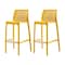 Homeroots Set of Four 30" Yellow Heavy Duty Plastic Outdoor Bar Height Chairs 565355 - alternate 5