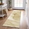Homeroots 8' Runner Beige Abstract Washable Non Skid Indoor Outdoor Runner Rug 559722 - alternate 8
