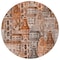 Homeroots 8' Orange Copper And Salmon Round Village Houses Washable Indoor Outdoor Area Rug 577867 - alternate 7