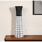 Homeroots 17" Black And White Abstract Cylinder Ceramic Table Vase 397550 - alternate 4