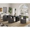 Manhattan Comfort Anna Square Faux Leather Dining Chair in Pewter - Set of 2 2-DC058-PE - alternate 1