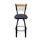 Holland Bar Stool Co Eleanor 36in Swivel Extra Tall Bar Stool, Black Wrinkle Finish, Medium Back and Graph Anchor Seat 880 - alternate 4