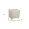 Homeroots 24" Natural And White Solid Wood Distressed Carved Scrollwork Two Drawer Nightstand 555405 - alternate 11