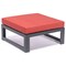 Leisuremod Chelsea Outdoor Patio Black Aluminum Ottomans With Red Cushions CSO30R2 - alternate 4