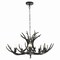Jonathan Y Eldora 30" 5-Light Rustic Farmhouse Adjustable Resin Antler LED Chandelier, Black JYL6300C - alternate 1