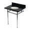 Kingston Brass 30" Black Granite Console Sink with Brass Legs, 8-Inch, 3-Hole, Black Granite/Polished Chrome KVPK30KB1 - alternate 1