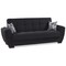 Homeroots 93" Dark Blue Chenille Convertible Futon Sleeper Sofa And Toss Pillows With Storage 607074 - alternate 6