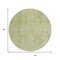 Homeroots 8' Artichoke Green And Beige Round Damask Washable Indoor Outdoor Area Rug 616510 - alternate 6