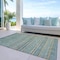 Homeroots 9' X 12' Teal Blue Gold And Taupe Southwestern Washable Indoor Outdoor Area Rug 615984 - alternate 7