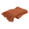 Homeroots Orange Woven 100% Cotton Throw Blanket 519073 - alternate 1