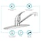 Dura Faucet Used For Kitchen Single Lever Satin Nickel Heavy Duty Metal Construction DF-NMK600-SN - alternate 4