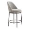 Homeroots 24" Gray and Black Fabric and Steel Counter Height Swivel Bar Chair 555682 - alternate 1