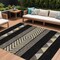 Homeroots 9' X 12' Black Ivory And Wheat Southwestern Washable Indoor Outdoor Area Rug 613889 - alternate 1