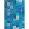 Homeroots 70" X 50" Blue Kantha Silk Patchwork Throw Blanket with Embroidery 516587 - alternate 1