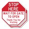 Signmission Stop Here Wait for Gate to Open Tha, 6 inch X 6 inch, Plastic Sign, 2PK OC-P-2PACK-6-288 - alternate 1