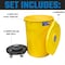 Magnum Tool Yellow 44 Gallon Trash Can Set, Trash Can, Quiet Dolly, and Reinforced Lid, 5 Set CMTC-CLD0-44Y05 - alternate 5