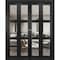 Sartodoors Sliding Closet Double Bi-fold Doors, Lucia 2555 Matte Black with Clear Glass, Sturdy Tracks Moldin LUCIA2555DBF-BLK-96 x 96 (4* 24x96) - alternate 1