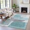 Homeroots 5' X 8' Teal Blue And Gray Abstract Washable Indoor Outdoor Area Rug 632186 - alternate 4