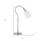Homeroots 25" Nickel Metal Arched Table Lamp With White Drum Shade 524481 - alternate 5