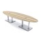 Skutchi Designs Oval Conference Table With Power Unit, 48 in W, 120 in L, Brown HAR-OVL-48X120-DOU-K525-ESIL - alternate 1