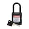 Brady Velocity Lockout Padlocks Nylon 1.5in Clearance KD Plastic Shackle Black SDPL-BLK-38PL-KD - alternate 1