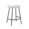 Homeroots Set of Two 26" White and Black Fabric and Metal Backless Counter Height Bar Chairs, 2PK 555020 - alternate 4