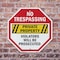 Signmission No Trespassing Private Property Vio, 10 Inch X 10 Inch, Plastic Sign OC-P-10-99 - alternate 6