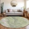 Homeroots 8' Artichoke Green Lavender And Ivory Round Abstract Washable Indoor Outdoor Area Rug 618192 - alternate 6