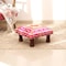 Homeroots 16" Pink Orange And Natural Cotton Embroidered Medallion Footstool 634164 - alternate 5