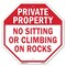 Signmission Private Property No Sitting or Clim, 10 Inch X 10 Inch, Aluminum Metal Signs OC-A-10-154 - alternate 1