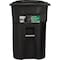 Toter 96 Gal. Black Outdoor Trash Can With Attached Lid & Wheels 79296-R2200 - alternate 3