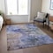 Homeroots 9' X 12' Navy Blue And Beige Abstract Washable Indoor Outdoor Area Rug 581759 - alternate 4