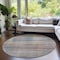 Homeroots 8' Copper Gray And Blue Round Striped Washable Indoor Outdoor Area Rug 588054 - alternate 7