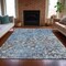 Homeroots 5' X 8' Blue And Gray Abstract Washable Indoor Outdoor Area Rug 631946 - alternate 5