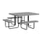 Leisure Craft 46" Square ADA Accessible Outdoor Picnic Table with 3 Bench Seats, Gray T46SQP-ADA-GRAY - alternate 1