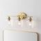Jonathan Y Jayne 23" 3-Light Iron/Glass Cottage Rustic LED Vanity Light, Brass Gold JYL7547B - alternate 7
