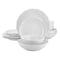 Elama Millie 16 Piece Double Bowl Porcelain Dinnerware Set in White ELM-MILLIE16 - alternate 1